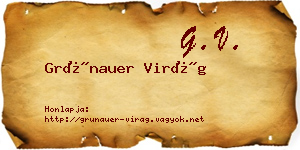 Grünauer Virág névjegykártya